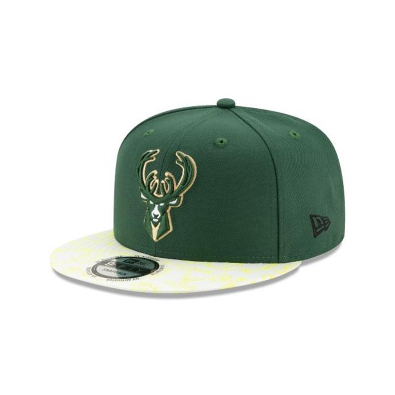 NBA Milwaukee Bucks Visor Flare 9Fifty Snapback (ZHR5872) - Green New Era Caps